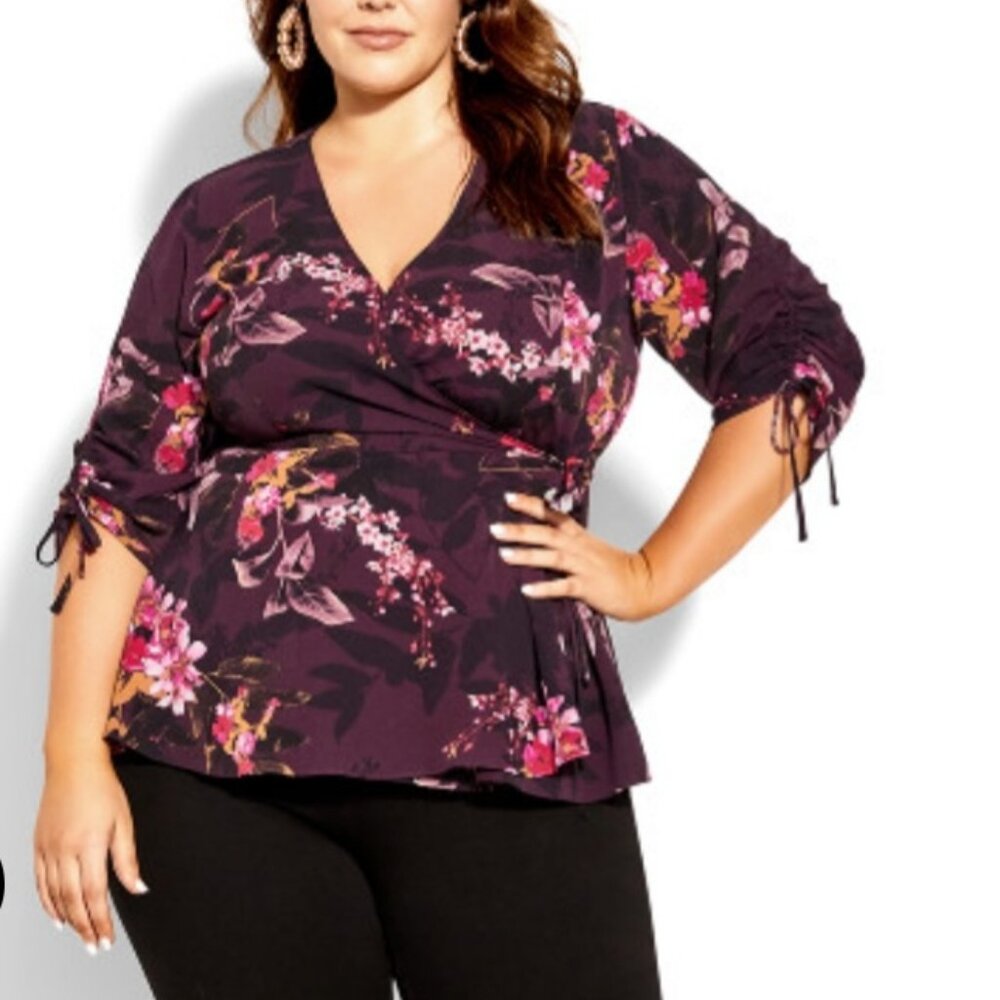 City Chic Cross Over Tie Top. New With Tags